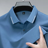 Men Luxury Silk Cotton Polo Shirt