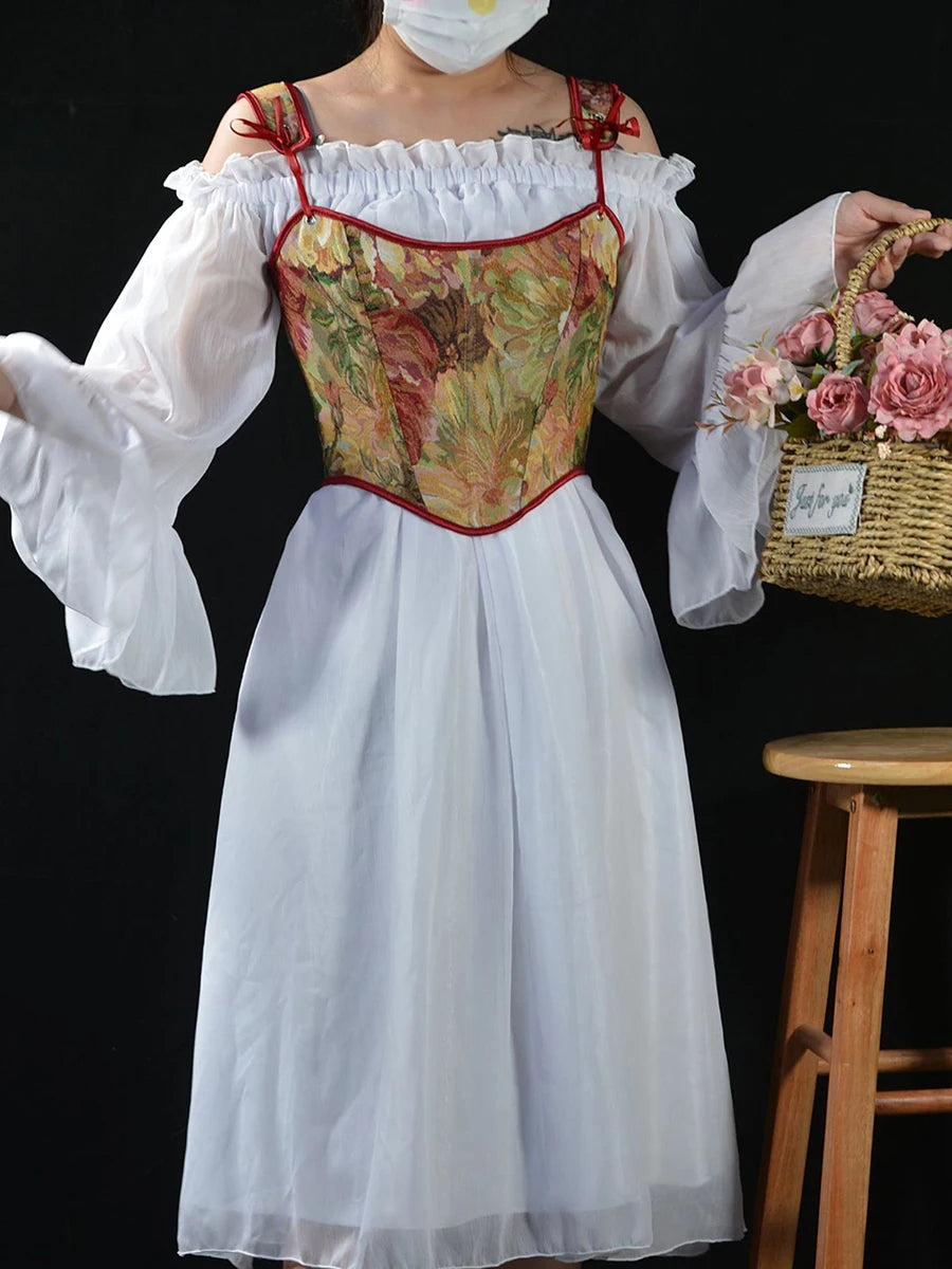 Women Floral Corset Tank Top