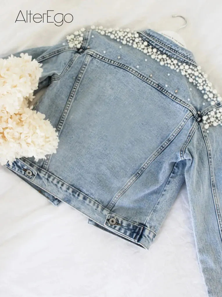 Women’s Pink & Blue Casual Denim Jacket