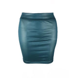 Women Faux Leather Mini Skirt