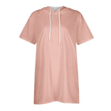 Women Oversized Short Sleeve Hoodie