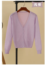 Korean V-Neck Cropped Cardigan Women's Sweater