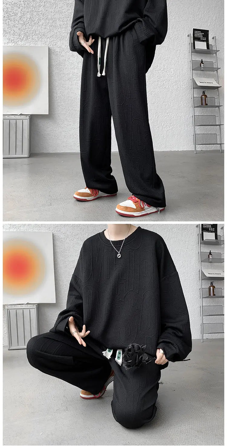 Men’s Plus Size Plain Tracksuit Set M–5XL