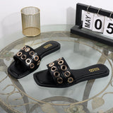 Women’s Fashion Slippers Summer Flat Square Sandals