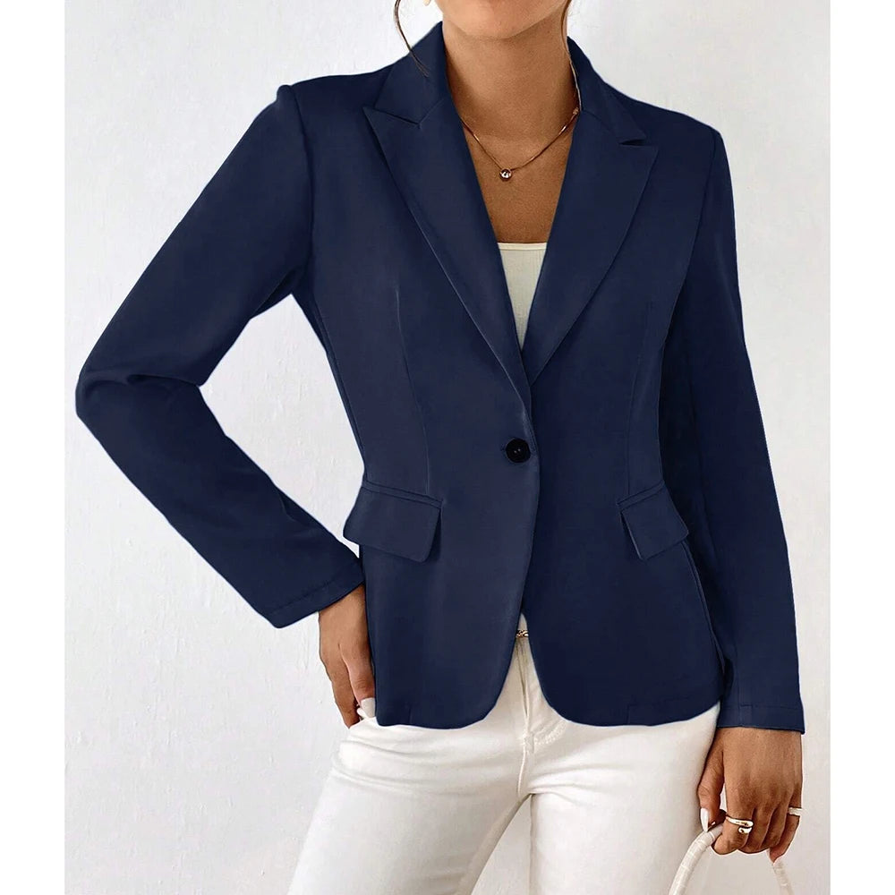 MuseTrim™ – Sleek Business Lapel Blazer (Minimalist Single-Button, Modern Fit)