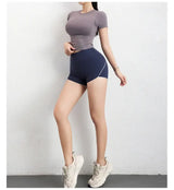 Women Compression T-Shirt Seamless Short Sleeve Gym Top