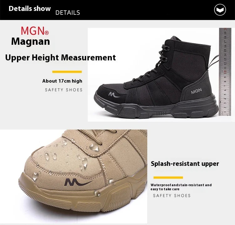 Women Safety Shoes Rotating Button Work Sneakers