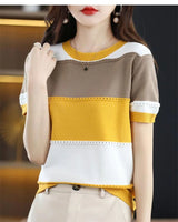 Women Ice Silk Knit T-Shirt