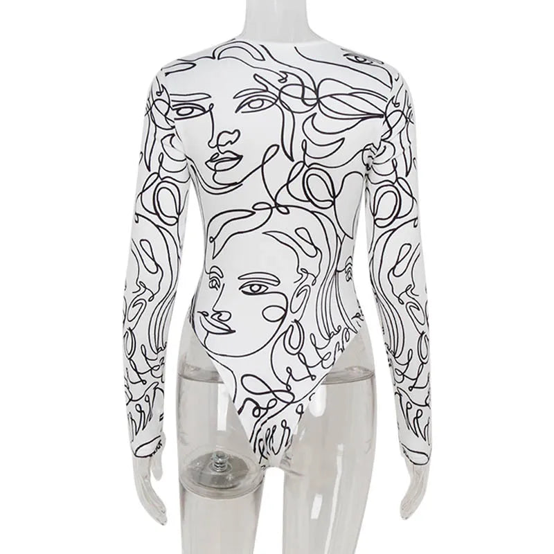 Elegant Skinny Bodysuit Women – Slim Long Sleeve