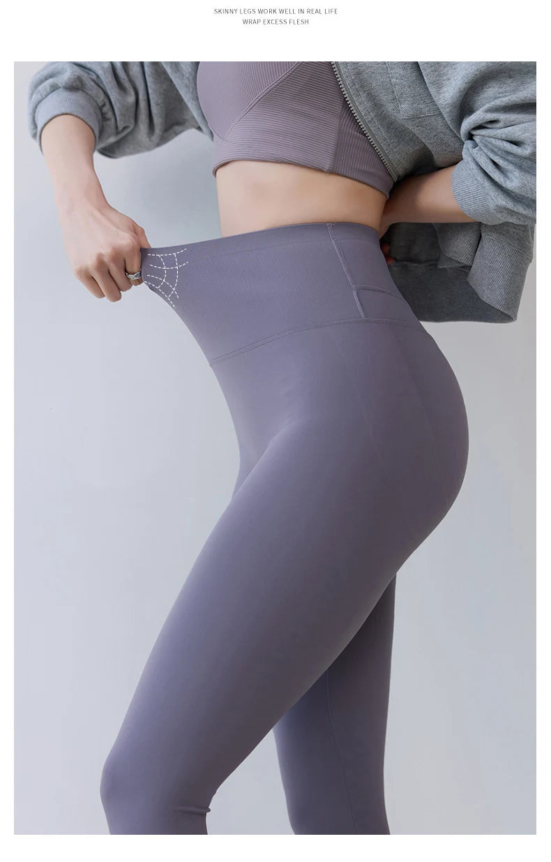 Women High Waist Push Up Sharkskin Leggings