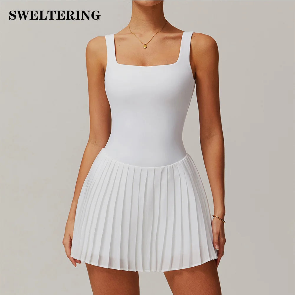 Women Pocket Pleated Sports Jumpsuit