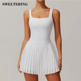 Women Pocket Pleated Sports Jumpsuit