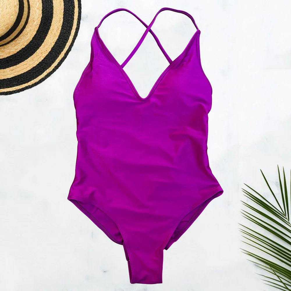 Women Solid Plus Size Swimsuit