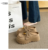 Women’s Retro Platform Half-Slipper Loafers