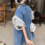 French Lace Denim Jacket