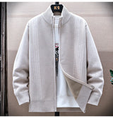 Men Fleece Knit Cardigan Jacket