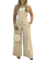 Breeza™ – Square Neck Pocket Summer Jumpsuit (Functional, Minimal & Comfy)