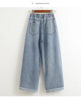 Women Plus Size High Waist Wide Leg Jeans