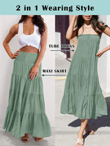 Women High Waist Maxi Boho Skirt