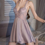 Women Lace Patchwork Sleepwear