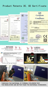 Certificates of compliance and patents for the Ifold Portable Baby Car Seat, highlighting safety and quality assurance.