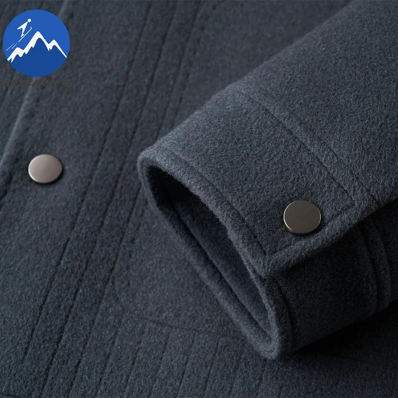 Men Slim Fit Wool Coat Business Jacket