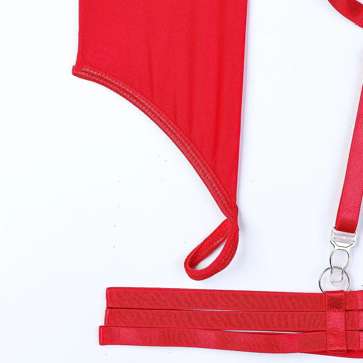 Women Mesh Splicing Suspender Jumpsuit