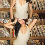 Korean Fashion Backless Halter Crop Tank