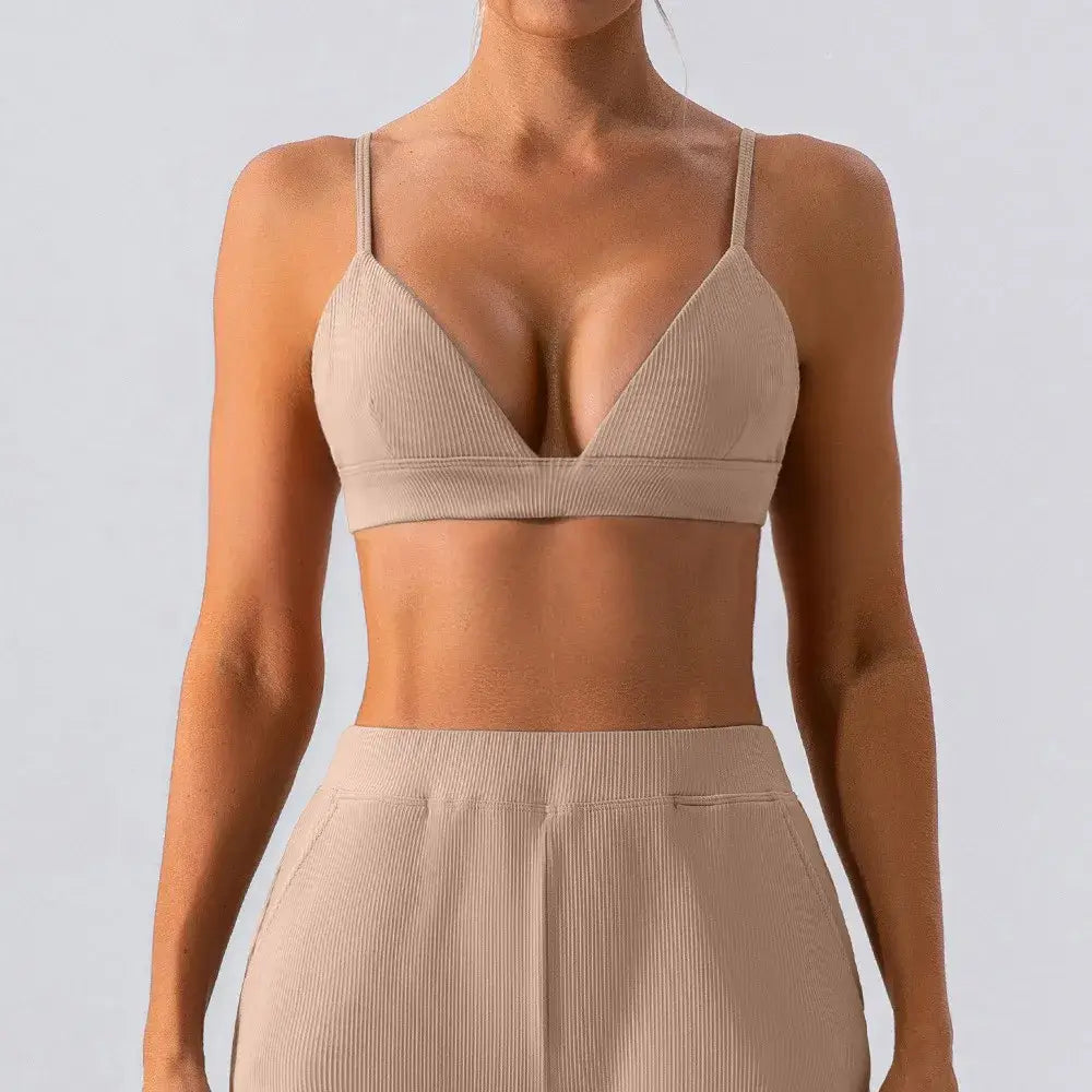 Women Ribbed Breathable Sports Bra