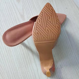 Slim Heel Pointed Toe Patent Slippers – 2025