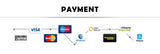 Payment methods flowchart showing Visa, MasterCard, Qiwi Wallet, Western Union, Alipay, and more.