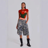 Women Camouflage Streetwear Jeans