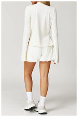 Women's Standing Collar Long Sleeve Yoga Jacket – Summer Training Top