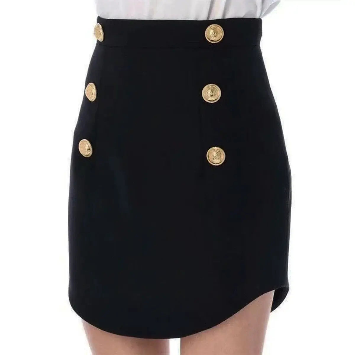 Women Slim Fit Button Back Mini Skirt
