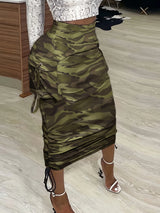 Women Drawstring Bodycon Skirt