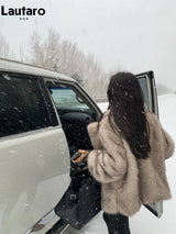 Oversized Faux Fox Fur Winter Coat