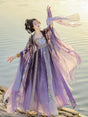 Woman in a beautiful Gradient Embroidery Hanfu Carnival Costume by NoEnName_Null, perfect for festive occasions.