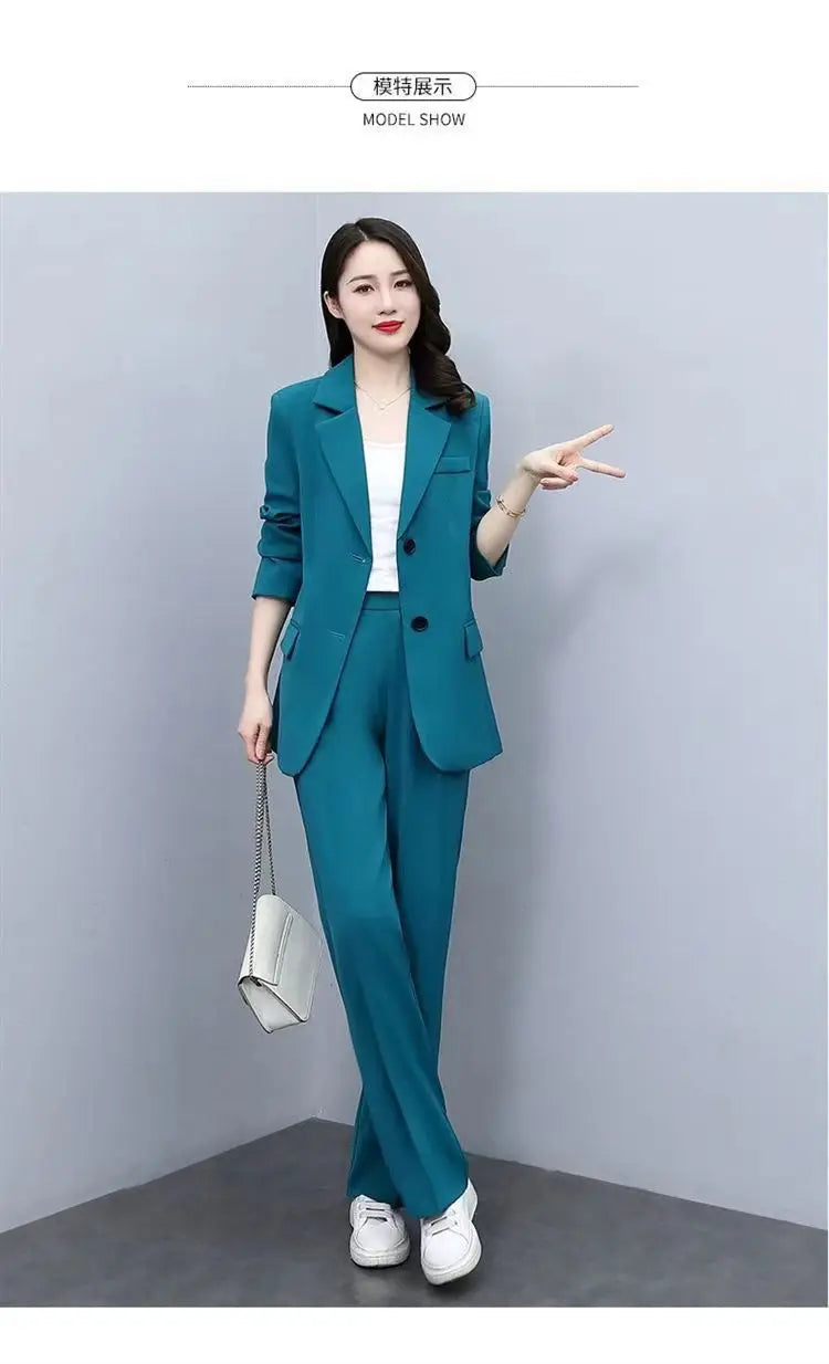 Setique™ – Blazer & Pant Set (2-Piece, Korean Loose Suit for Office & Everyday)
