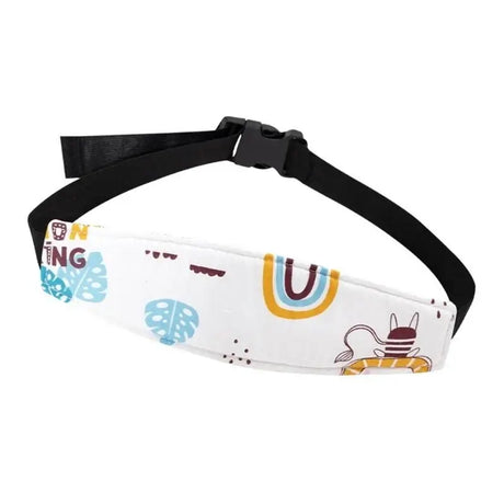 Q81A Kids Travel Neck Guard with colorful print, adjustable woven belt, perfect for kids aged 1-3 years.
