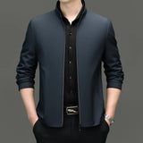 Men Stand Collar Zipper Jacket