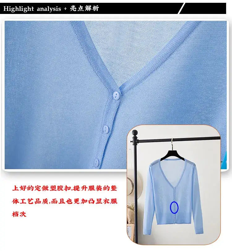 Women Cropped V-Neck Knit Cardigan