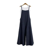 Women Wide Leg Cotton Linen Jumpsuit