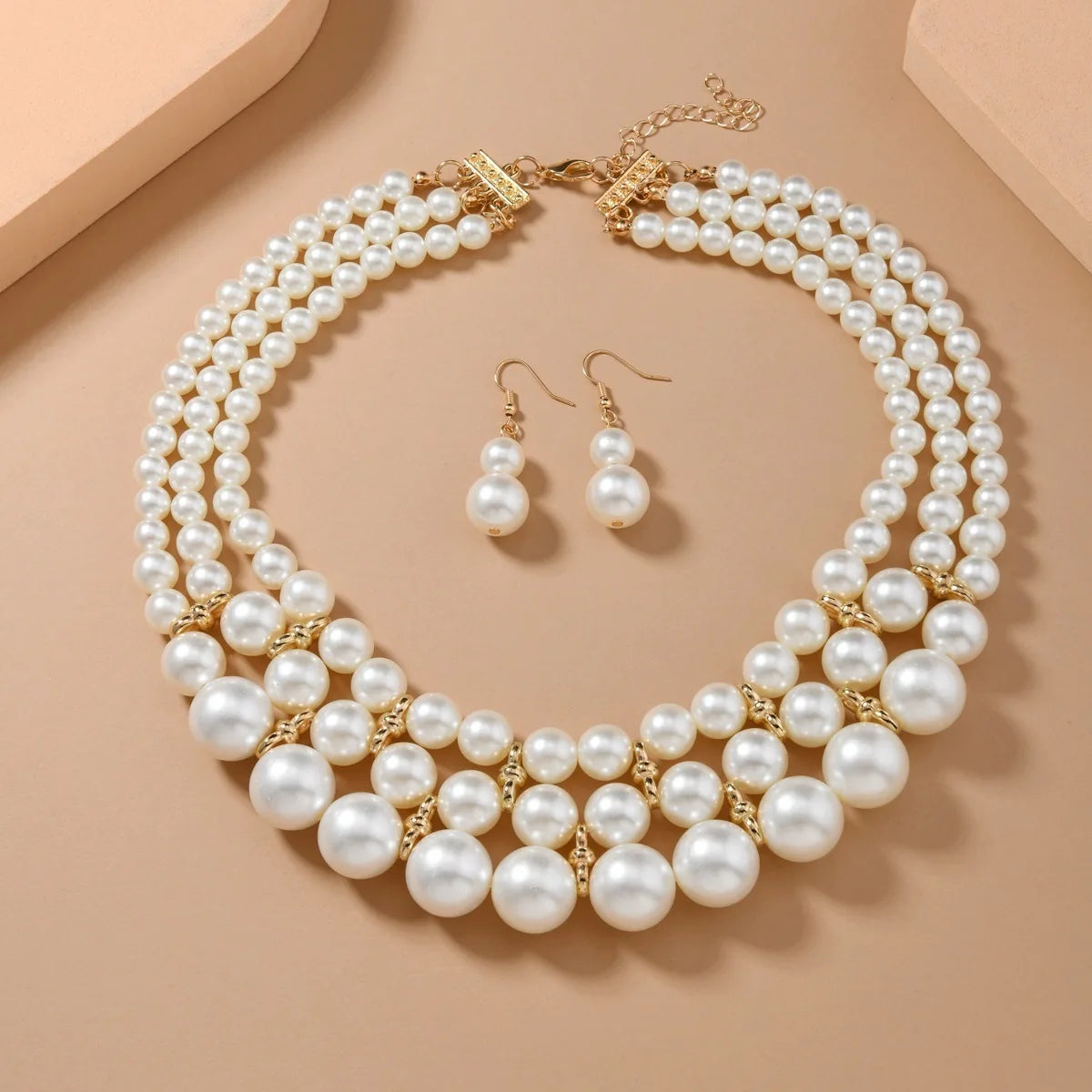 Women’s Pearl Layered Bridal Jewelry Set