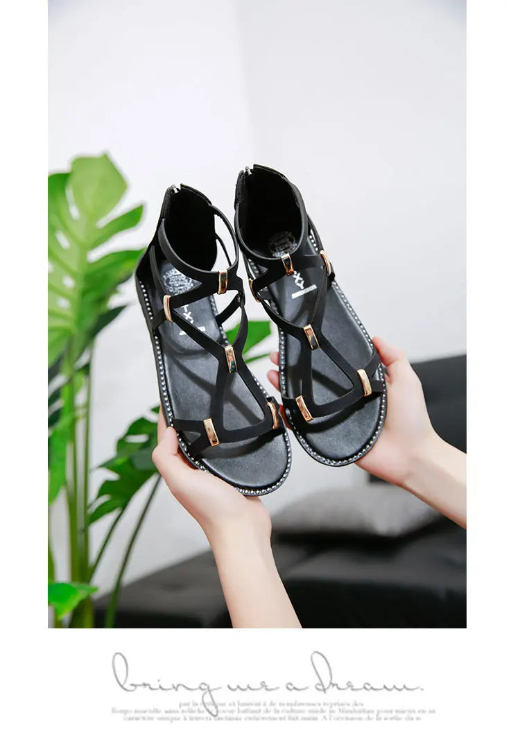 Women Soft Sole Flat Sandals Lightweight Shoes