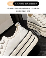 Women Canvas Shoes Black White Platform Sneakers