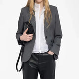 Women Grey Blazer Pants Suit