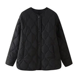 Women Quilted Padded Black Jacket