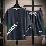 Men Waffle Print Shorts Set