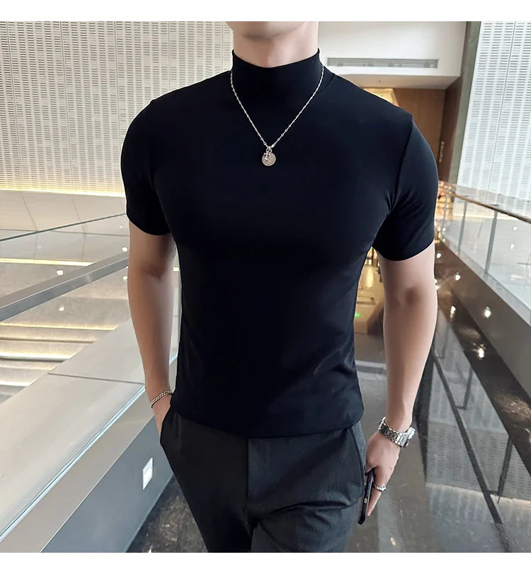 Men Korean Slim Fit Turtleneck Tee