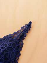 Women Contrast Lace Bra Set